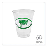 GreenStripe Renewable and Compostable Cold Cups, 12 oz, Plastic, Clear, 50/Pack, 20 Packs/Carton