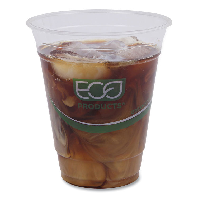 GreenStripe Renewable and Compostable Cold Cups, 12 oz, Plastic, Clear, 50/Pack, 20 Packs/Carton