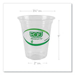 GreenStripe Renewable and Compostable Cold Cups, 16 oz, Plastic, Clear, 50/Pack, 20 Packs/Carton