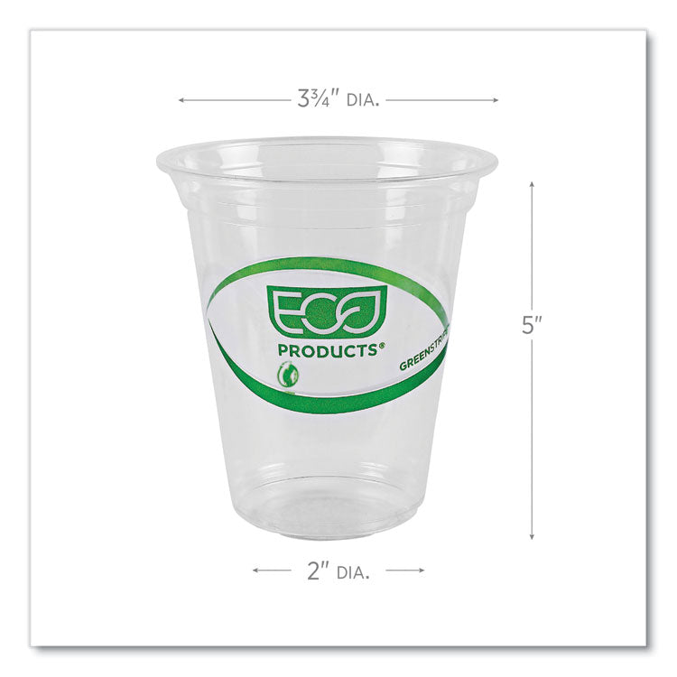GreenStripe Renewable and Compostable Cold Cups, 16 oz, Plastic, Clear, 50/Pack, 20 Packs/Carton