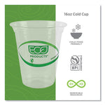 GreenStripe Renewable and Compostable Cold Cups, 16 oz, Plastic, Clear, 50/Pack, 20 Packs/Carton