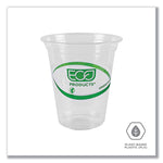 GreenStripe Renewable and Compostable Cold Cups, 16 oz, Plastic, Clear, 50/Pack, 20 Packs/Carton