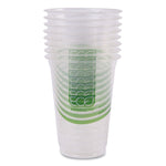 GreenStripe Renewable and Compostable Cold Cups, 16 oz, Plastic, Clear, 50/Pack, 20 Packs/Carton