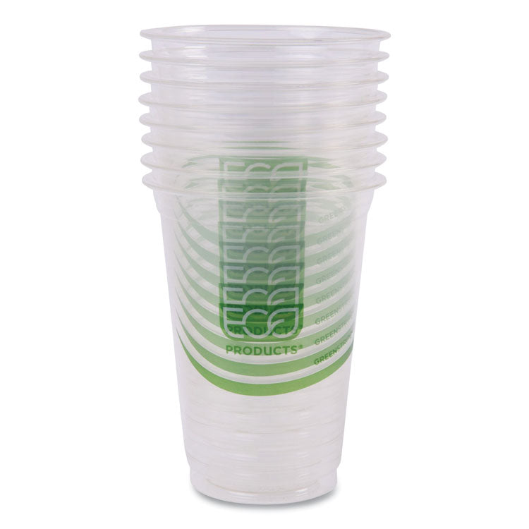 GreenStripe Renewable and Compostable Cold Cups, 16 oz, Plastic, Clear, 50/Pack, 20 Packs/Carton