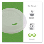 EcoLid Renewable/Compostable Hot Cup Lids, Fits 8 oz Hot Cups, Plastic, White, 50/Packs, 16 Packs/Carton