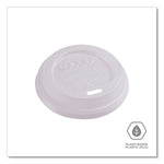 EcoLid Renewable/Compostable Hot Cup Lids, Fits 8 oz Hot Cups, Plastic, White, 50/Packs, 16 Packs/Carton