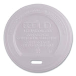 EcoLid Renewable/Compostable Hot Cup Lids, Fits 8 oz Hot Cups, Plastic, White, 50/Packs, 16 Packs/Carton