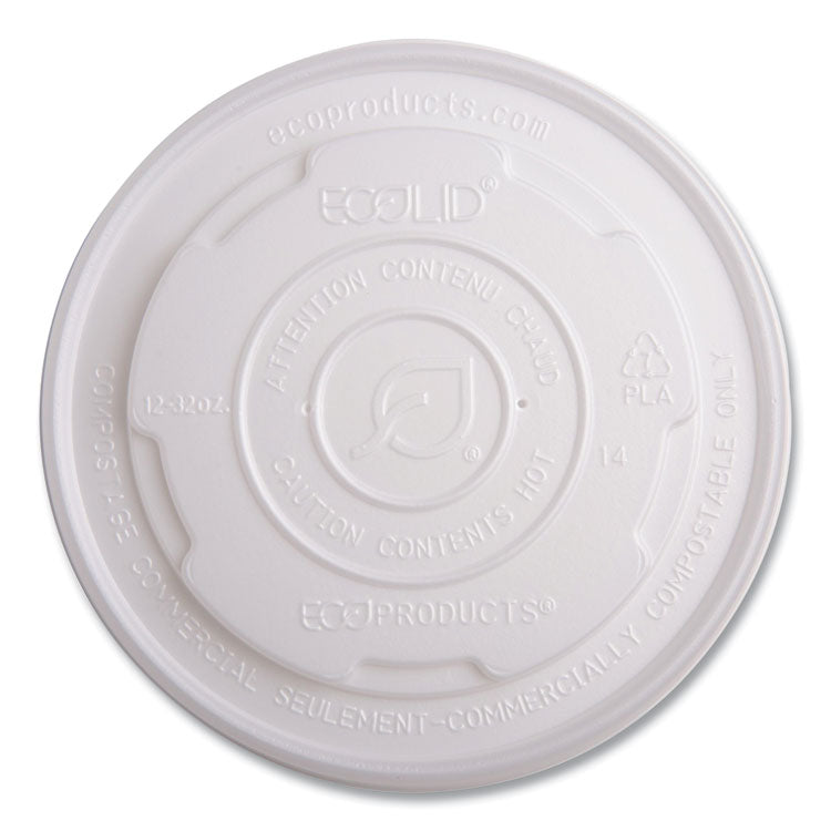 World Art PLA-Laminated Soup Container Lids, For 12 oz to 32 oz Containers, White, Plastic, 50/Pack, 10 Packs/Carton
