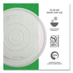 World Art PLA-Laminated Soup Container Lids, For 12 oz to 32 oz Containers, White, Plastic, 50/Pack, 10 Packs/Carton