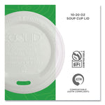 EcoLid Renewable/Compostable Hot Cup Lids, Fits 10 oz to 20 oz Hot Cups, Plastic, White, 50/Pack, 16 Packs/Carton