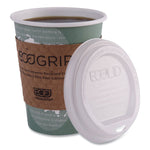 EcoLid Renewable/Compostable Hot Cup Lids, Fits 10 oz to 20 oz Hot Cups, Plastic, White, 50/Pack, 16 Packs/Carton