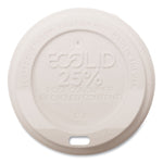 EcoLid 25% Recycled Content Hot Cup Lid, Fits 8 oz Hot Cups, Plastic, White, 100/Pack, 10 Packs/Carton