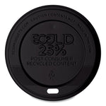 EcoLid 25% Recycled Content Hot Cup Lid, Fits 10 oz to 20 oz Hot Cups, Plastic, Black, 100/Pack, 10 Packs/Carton