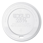 EcoLid 25% Recycled Content Hot Cup Lid, Fits 10 oz to 20 oz Hot Cups, Plastic, White, 100/Pack, 10 Packs/Carton