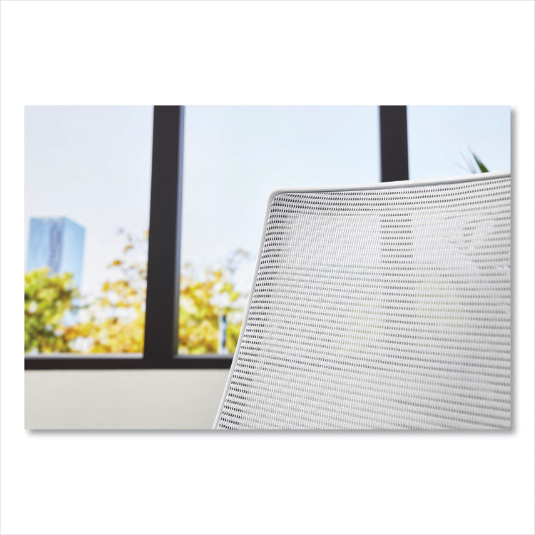 Ignition 2.0 4-Way Stretch Mid-Back Mesh Task Chair, 17" to 21" Seat Height, Basalt Seat, Fog Back, Designer White Base