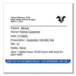 Veterinary Prescription Labels for LabelWriter Label Printers, 2.75 x 2.12, Black/White, 400 Labels/Roll, 6 Rolls/Pack
