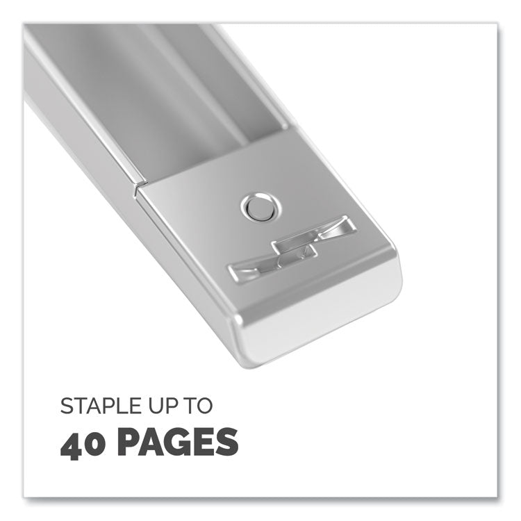 LX890 Handheld Plier Stapler with Antimicrobial Protection, 40-Sheet Capacity, 0.25"/0.31" Staples, Black/White