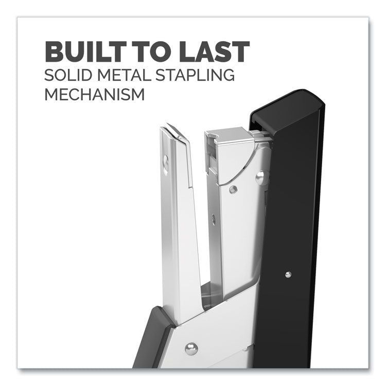 LX890 Handheld Plier Stapler with Antimicrobial Protection, 40-Sheet Capacity, 0.25"/0.31" Staples, Black/White