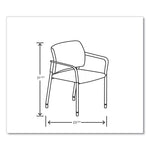 Accommodate Series Guest Chair with Arms, Vinyl Upholstery, 23.5" x 22.25" x 32", Flint Seat/Back, Charblack Legs, 2/Carton