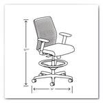 Ignition 2.0 ReActiv Low-Back Task Stool, 22.88" to 31.75" Seat Height, Flint Seat, Charcoal Back, Black Base