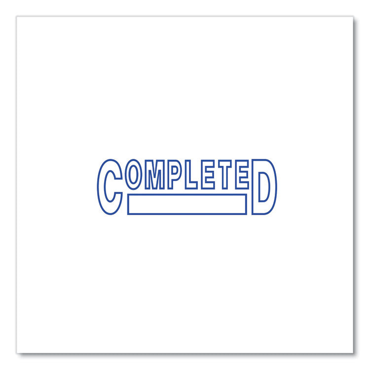 Message Stamp, Completed, Pre-Inked One-Color, Blue Ink