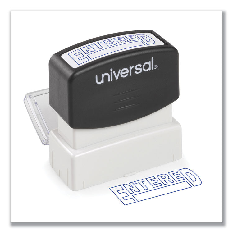 Message Stamp, Entered, Pre-Inked One-Color, Blue