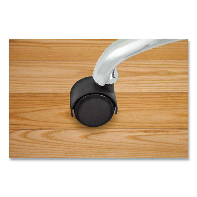 Deluxe Duet Soft-Wheel Casters, 0.44" x 0.88" Grip Ring Type B Stems, 2" Polyurethane Wheels, Matte Black, 5/Set