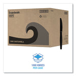 Heavyweight Polystyrene Cutlery, Knife, Plastic, Black, 1,000/Carton