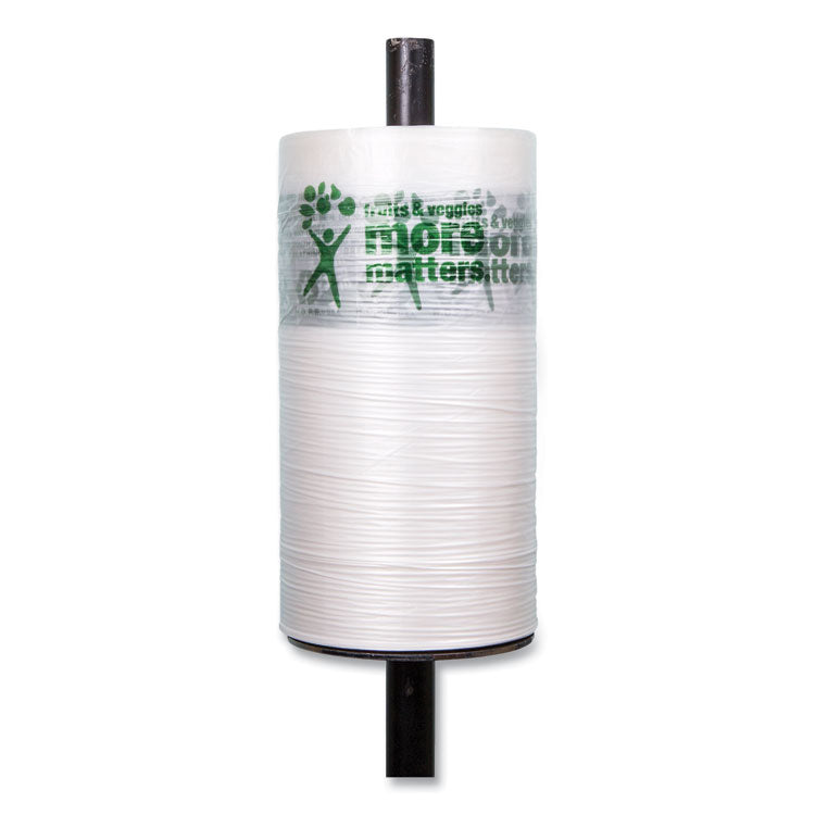 Produce Bags, Fruits and Veggies - More Matters Labeling, 0.35 mil, 10" x 15", Clear, 1,400 Bags/Roll, 4 Rolls/Carton