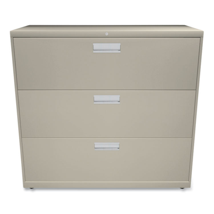 Brigade 600 Series Lateral File, 3 Legal/letter-Size File Drawers, Putty, 42" X 18" X 39.13"