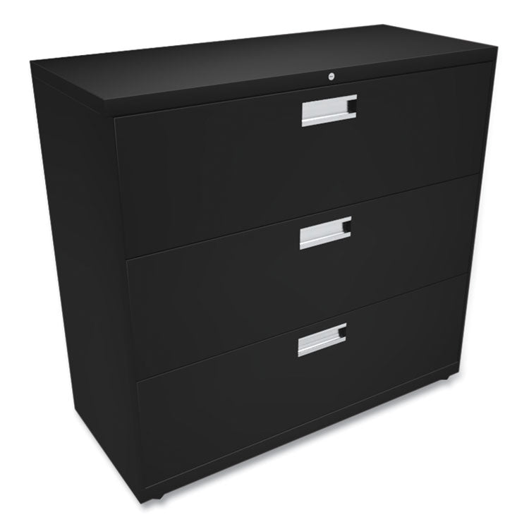 Brigade 600 Series Lateral File, 3 Legal/letter-Size File Drawers, Black, 42" X 18" X 39.13"