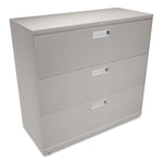 Brigade 600 Series Lateral File, 3 Legal/letter-Size File Drawers, Light Gray, 42" X 18" X 39.13"