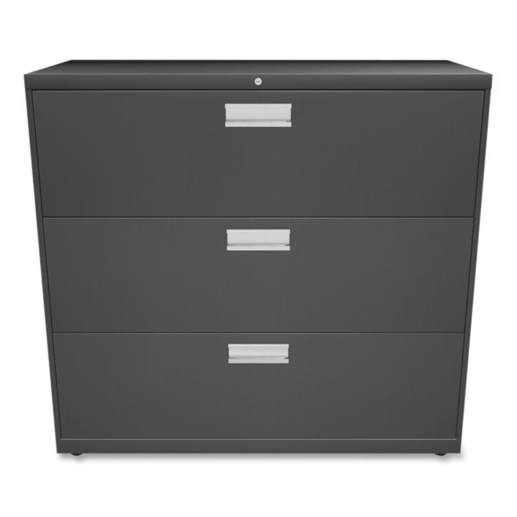 Brigade 600 Series Lateral File, 3 Legal/letter-Size File Drawers, Charcoal, 42" X 18" X 39.13"