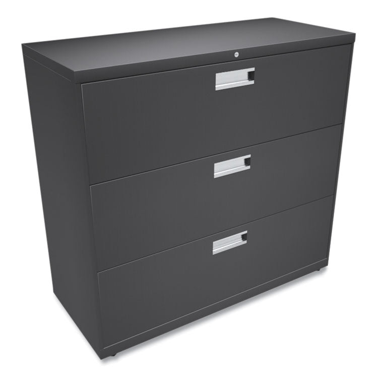 Brigade 600 Series Lateral File, 3 Legal/letter-Size File Drawers, Charcoal, 42" X 18" X 39.13"