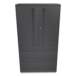 Brigade 700 Series Lateral File, Three-Shelf Enclosed Storage, 2 Legal/letter-Size File Drawers, Charcoal, 36" X 18" X 64.25"