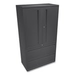 Brigade 700 Series Lateral File, Three-Shelf Enclosed Storage, 2 Legal/letter-Size File Drawers, Charcoal, 36" X 18" X 64.25"
