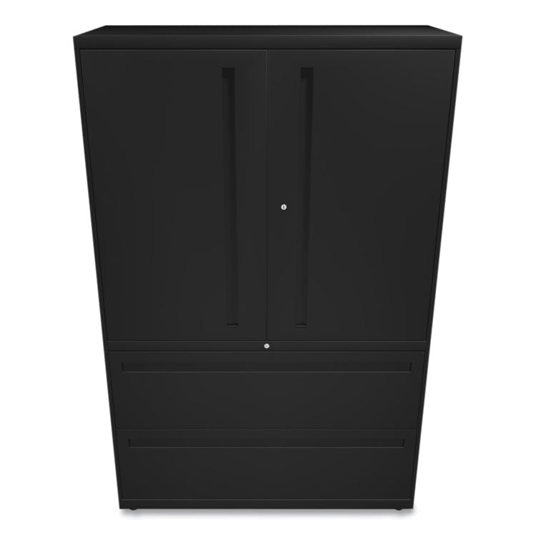 Brigade 700 Series Lateral File, Three-Shelf Enclosed Storage, 2 Legal/letter-Size File Drawers, Black, 42" X 18" X 64.25"