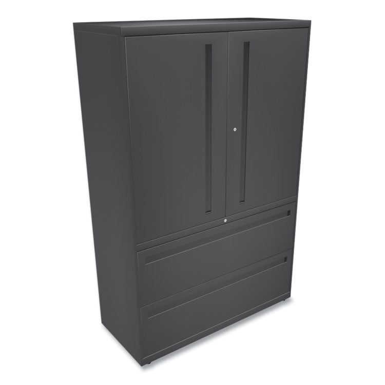 Brigade 700 Series Lateral File, Three-Shelf Enclosed Storage, 2 Legal/letter-Size File Drawers, Charcoal, 42" X 18" X 64.25"