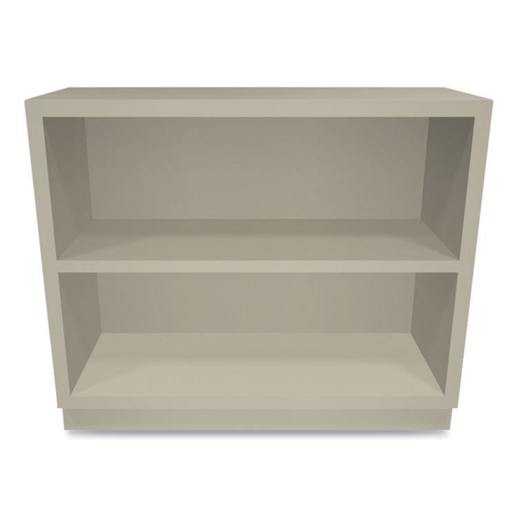Metal Bookcase, Two-Shelf, 34.5w x 12.63d x 29h, Putty