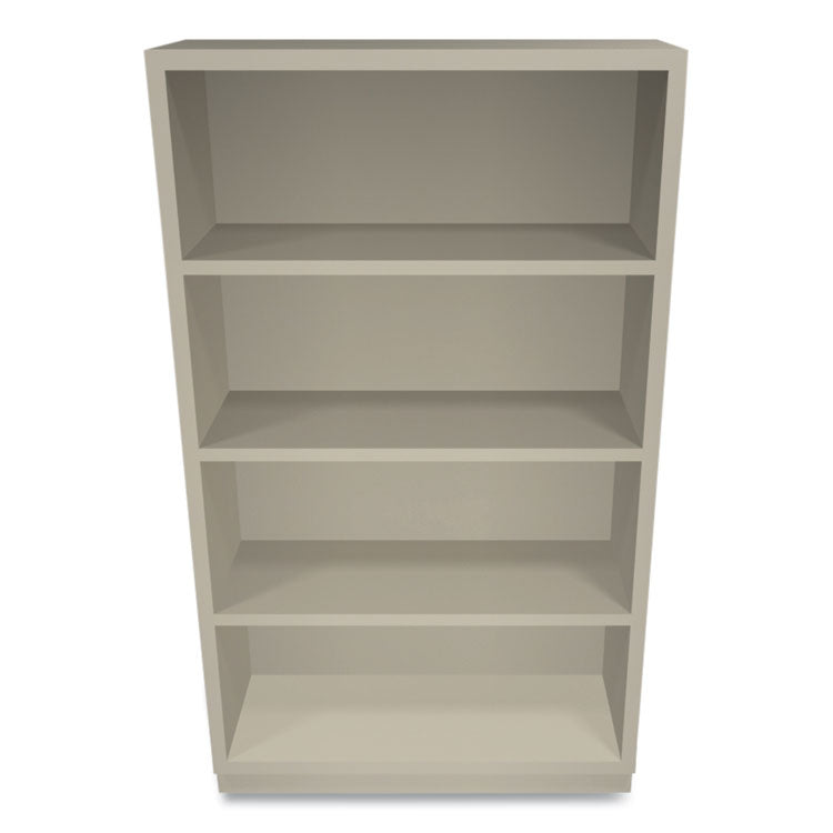 Metal Bookcase, Four-Shelf, 34.5w x 12.63d x 59h, Putty