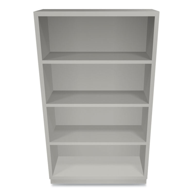 Metal Bookcase, Four-Shelf, 34.5w x 12.63d x 59h, Light Gray