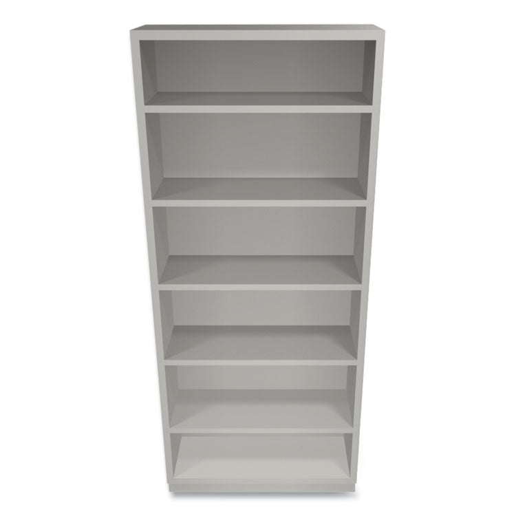 Metal Bookcase, Six-Shelf, 34.5w x 12.63d x 81.13h, Light Gray