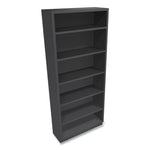 Metal Bookcase, Six-Shelf, 34.5w x 12.63d x 81.13h, Charcoal
