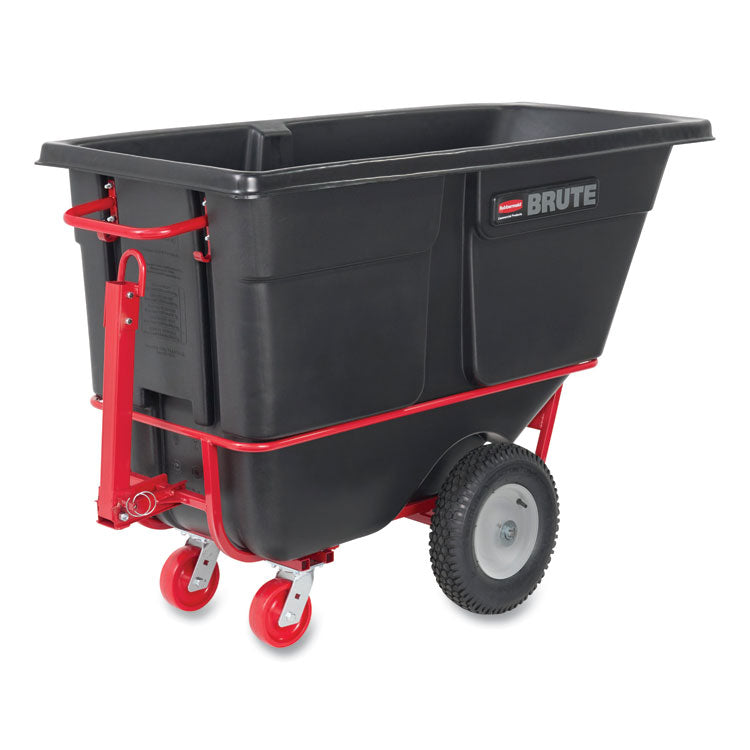 1 cu yd BRUTE Rotomolded Towable Tilt Truck, 2,100 lb Capacity, Black