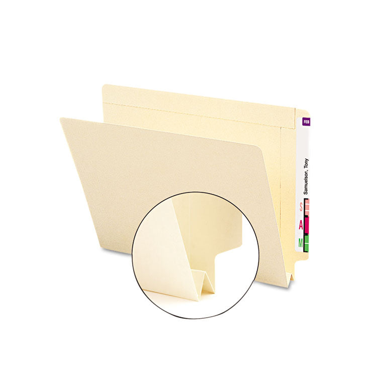 Heavyweight Manila End Tab Expansion Folders, Straight Tabs, Letter Size, 1.5" Expansion, 50/Box