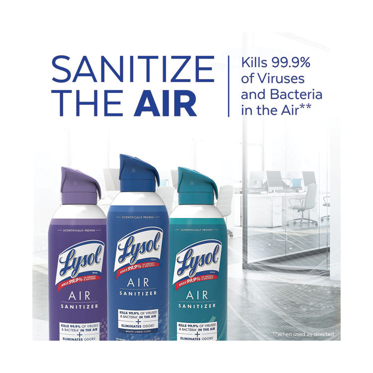 Air Sanitizer Spray, White Linen, 10 oz Aerosol Spray, 6/Carton