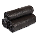 High-Density Commercial Can Liners, 33 gal, 22 mic, 33" x 40", Black, Interleaved Roll, 25 Bags/Roll, 10 Rolls/Carton