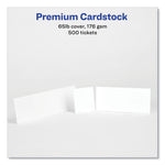 Printable Tickets with Tear-Away Stubs, 97 Bright, 65 lb Cover Weight, 8.5 x 11, White, 10 Tickets/Sheet, 50 Sheets/Pack
