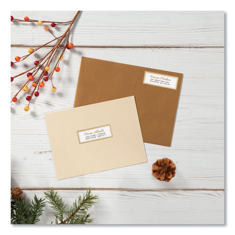 White Easy Peel Mailing Labels with Metallic Border, Inkjet/Laser Printers, 1 x 2.63, White, 30/Sheet, 10 Sheets/Pack