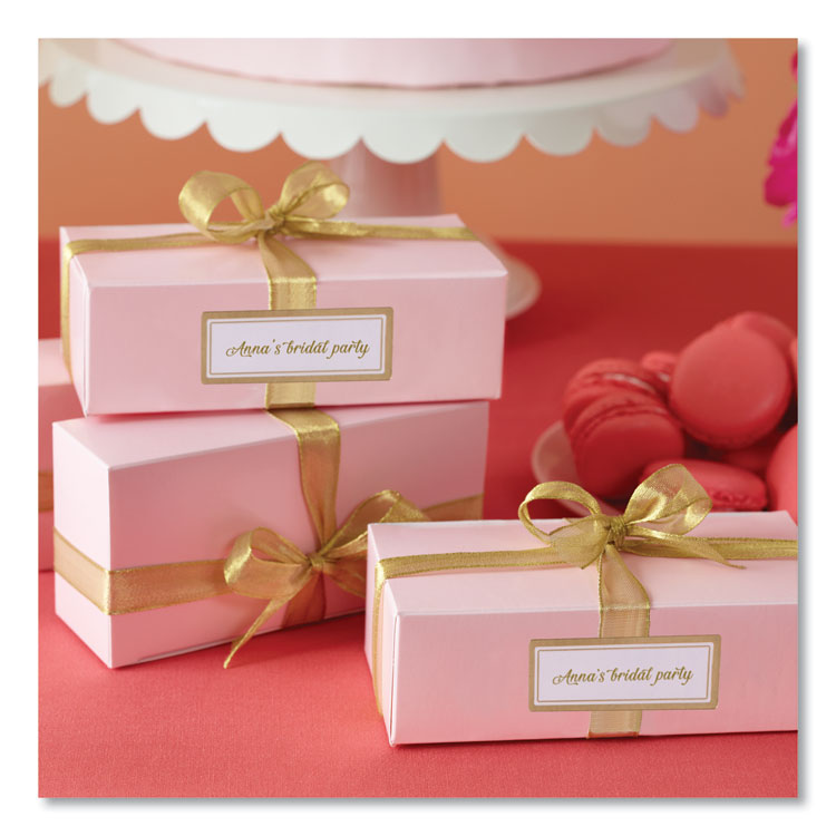 White Easy Peel Mailing Labels with Metallic Border, Inkjet/Laser Printers, 1 x 2.63, White, 30/Sheet, 10 Sheets/Pack